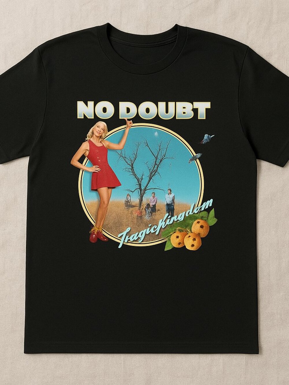 No Doubt Tragic Kingdom Graphic T-Shirt Black 90s Rock Band Music Tee